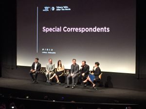 O elenco durante o Tribeca Film Festival.